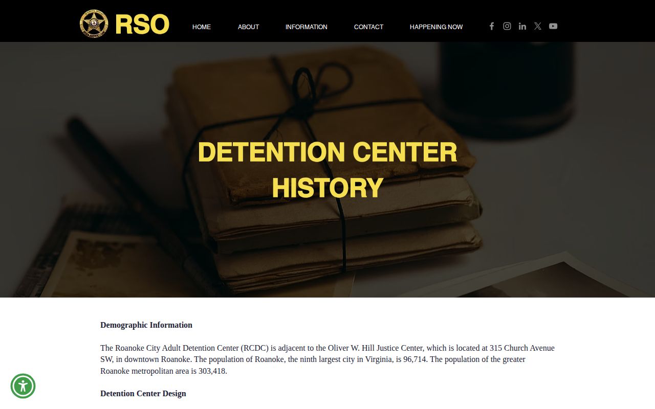 Roanoke City Adult Detention Center release record facility history